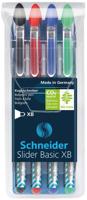 Schneider balpen Slider Basic, extra breed, geassorteerde kleuren, etui van 3 + 1 gratis - thumbnail