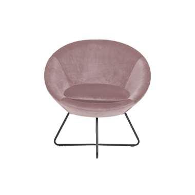 Fauteuil Forli - fluweel - roze