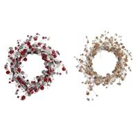 Kerstkroon DKD Home Decor Metaal Polyester (40 x 10 x 40 cm) (2 Stuks) - thumbnail