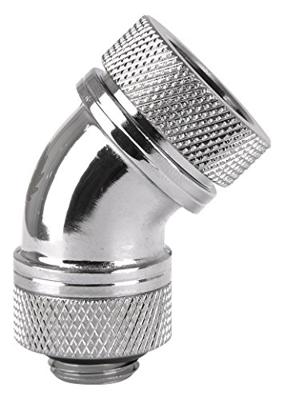 Thermaltake Pacific G1/4 PETG Tube 45-Degree Compression 16mm OD - Chrome Waterkoelinghoekverbinder