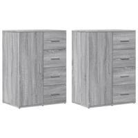 Dressoirs 2 st 59x39x80 cm bewerkt hout grijs sonoma - thumbnail