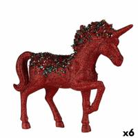 Decoratieve figuren Eenhoorn Rood Plastic 9,5 x 31 x 40 cm (6 Stuks) - thumbnail