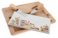 Set voor voorgerechtjes DKD Home Decor 24,5 x 20 x 1,2 cm Rood Blauw Keramiek Mediterrane Huizen - thumbnail