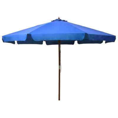 VidaXL Parasol met houten paal 330 cm azuurblauw VidaXL Parasol met houten paal 330 cm azuurblauw