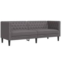 2-delige Loungeset Chesterfield-stijl kunstleer grijs - thumbnail