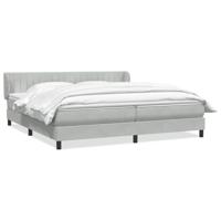 Boxspringbed met matrassen 180x220 cm fluweel lichtgrijs - thumbnail