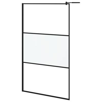 Inloopdouchewand 115x195 cm halfmat ESG-glas zwart