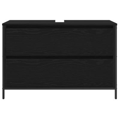 Badkamerkast met lades 90x34,5x60 cm zwart eikenkleurig