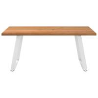 Eettafel 180x120x74 cm massief eikenhout lichtbruin - thumbnail