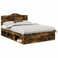 Bedframe Gerookt eiken 140 x 190 cm Massief grenenhout - thumbnail