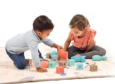 Groot opvouwbaar en omkeerbaar tapijt - LUDI beige Groot opvouwbaar en omkeerbaar tapijt - LUDI beige