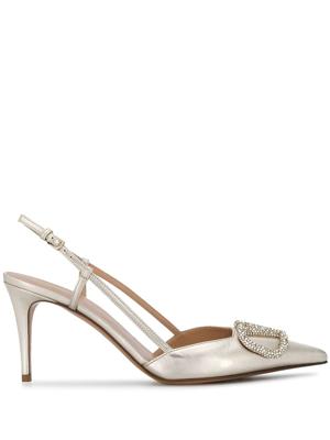 Valentino Garavani VLOGO 90mm slingback pumps - SILVER