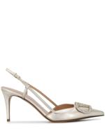 Valentino Garavani VLOGO 90mm slingback pumps - SILVER - thumbnail