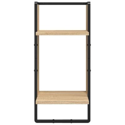 4-delige Wandschappenset met stangen bewerkt hout sonoma eiken 4-delige Wandschappenset met stangen bewerkt hout sonoma eiken