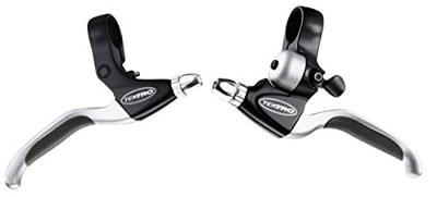 Tektro cl530ts+cl533rt rollerbrake remgreepset 4-vinger zwart/satijn met bel (hangverpakking)