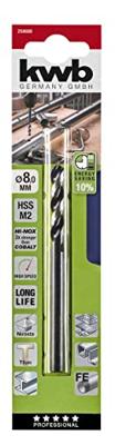 kwb 258680 HSS Metaal-spiraalboor 8 mm Gezamenlijke lengte 117 mm M2 DIN 338 Cilinderschacht 1 stuk(s) kwb 258680 HSS Metaal-spiraalboor 8 mm Gezamenlijke lengte 117 mm M2 DIN 338 Cilinderschacht 1 stuk(s)
