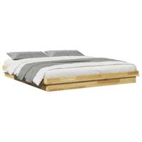 Bedframe zonder matras 200x200 cm massief hout eiken - thumbnail
