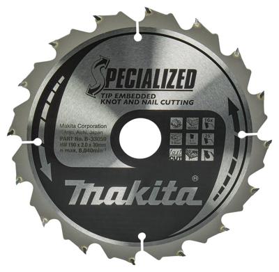 Makita Accessoires cirkelzaagblad | hout | tipe 190x30x2,016t 23g - b-33059 Makita Accessoires cirkelzaagblad | hout | tipe 190x30x2,016t 23g - b-33059