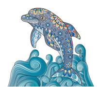 Logica Giochi Mandala Houten Legpuzzel Dolfijn - thumbnail