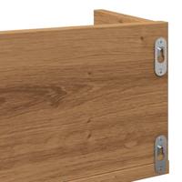 CD-wandschap 100x18x18 cm bewerkt hout artisanaal eikenkleurig - thumbnail