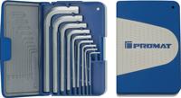 Promat/Tecwerk Haakse schroevendraaierset | 9-delig klapcassette | SW 1,5-10 mm | kort S2-staal - 4000825103 - thumbnail
