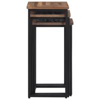 Tafeltjesset 3 st massief teakhout - thumbnail