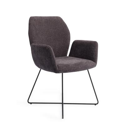 Jesper Home Misaki eetkamerstoel Almost Black cross black