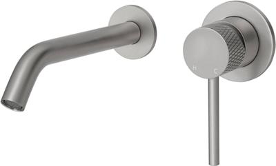 Saqu Crossed inbouw wastafelmengkraan geborsteld staal Saqu Crossed inbouw wastafelmengkraan geborsteld staal