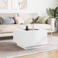 Salontafel met LED 60x60x40 cm bewerkt hout wit - thumbnail