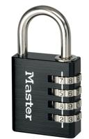 Masterlock Hangslot, 40mm, alu, 4 cijfers, zwart - 7640EURDBLKLH 7640EURDBLKLH - thumbnail