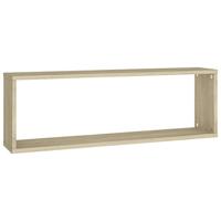 Wandschappen kubus 2 st 80x15x26,5 cm bewerkt hout sonoma eiken - thumbnail