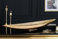 Handgemaakte decoratieve kom GOLD LEAF 80cm antiek goud aluminium - 42724 - thumbnail