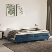 Boxspring bed 200x200 cm fluweel donkerblauw - thumbnail