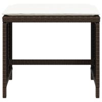 Tuinkrukken 4 st met kussens 41x41x36 cm poly rattan bruin - thumbnail