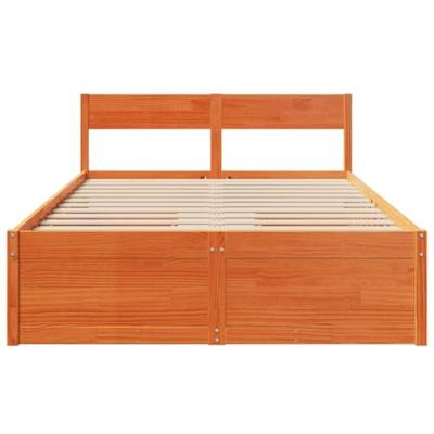 Bedframe zonder matras massief grenenhout wasbruin 120x200 cm
