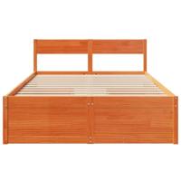 Bedframe zonder matras massief grenenhout wasbruin 120x200 cm - thumbnail