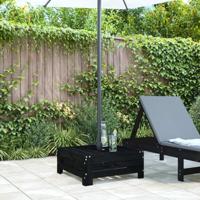 Parasolvoetbedekking massief grenenhout zwart - thumbnail