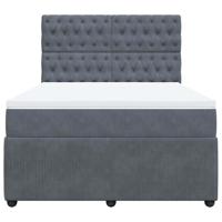 Boxspring met matras fluweel donkergrijs 160x200 cm - thumbnail