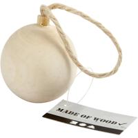 Creativ Company Kerstbal hanger hout, 4,8cm - thumbnail