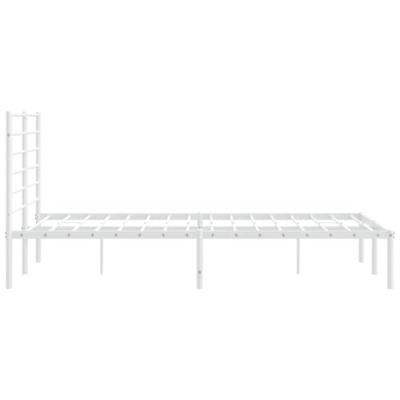 Bedframe met hoofdbord metaal wit 120x200 cm Bedframe met hoofdbord metaal wit 120x200 cm