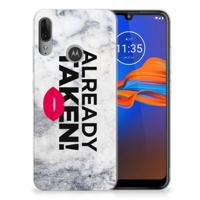 Motorola Moto E6 Plus | Siliconen hoesje | met naam Already Taken White - thumbnail