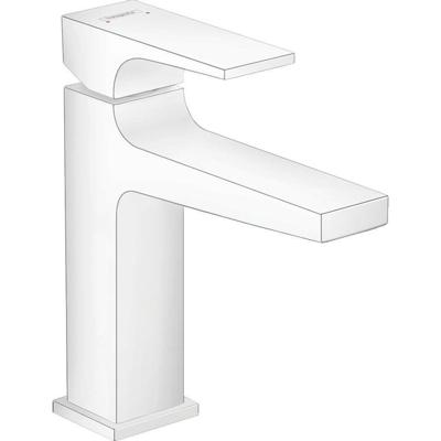Wastafelmengkraan Metropol HansGrohe Eengreeps 110 met Rechte Greep en Push-Open Afvoer Mat Wit