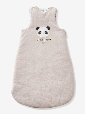 Mouwloze trappelzak KLEINE PANDA gechineerd beige