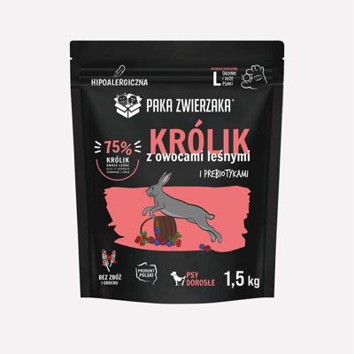 PAKA ZWIERZAKA Konijn met bosvruchten - droogvoer voor honden L - 1,5kg