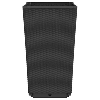 Plantenbakken 2 st 32,5x32,5x57 cm polypropeen zwart