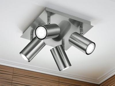 Trio Moderne plafondspotSeries 8024 4-lichts nikkel mat - 802430407