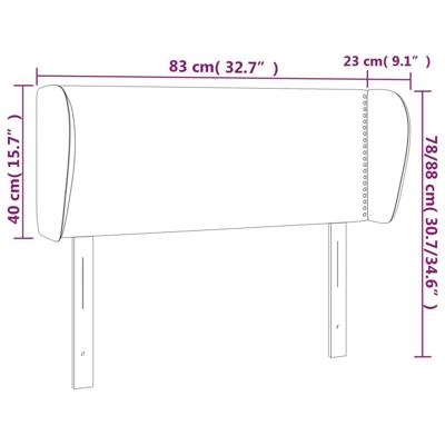 Hoofdbord met randen 83x23x78/88 cm kunstleer cappuccinokleur - thumbnail