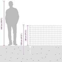 VidaXL Hek met paal grijs 0,8 x 10 m staal - thumbnail