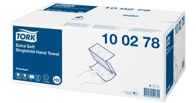 Tork Premium handdoek extra soft, 2-laags, ZZ-fold, systeem H3, wit, 200 sheets, pak van 15 stuks