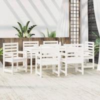 7-delige Tuinset massief grenenhout wit - thumbnail